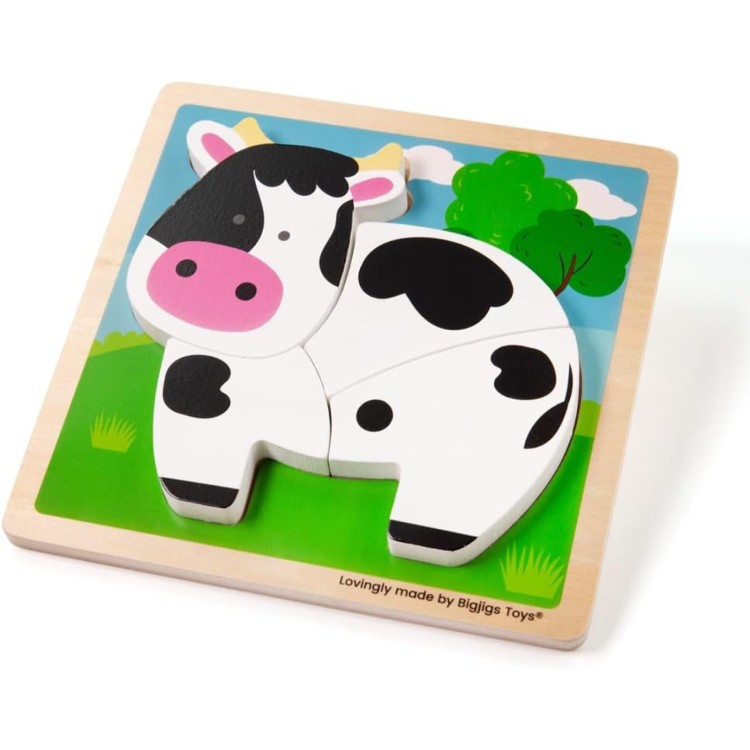 Bigjigs Chunky Lift Out Cow Puzzle