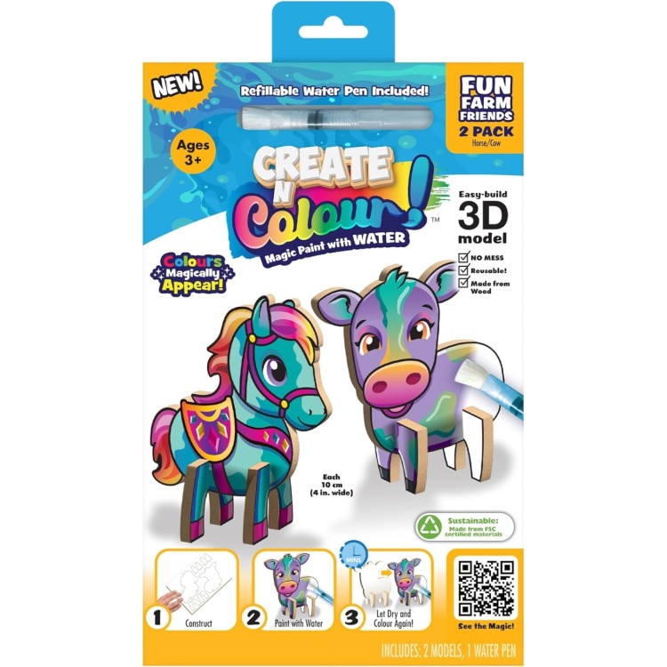 Create N Colour Take Along Fun Farm Friends - Horse & Cow