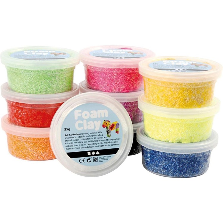 Creativ Foam Clay Basic Colours 10 x 35g Pots