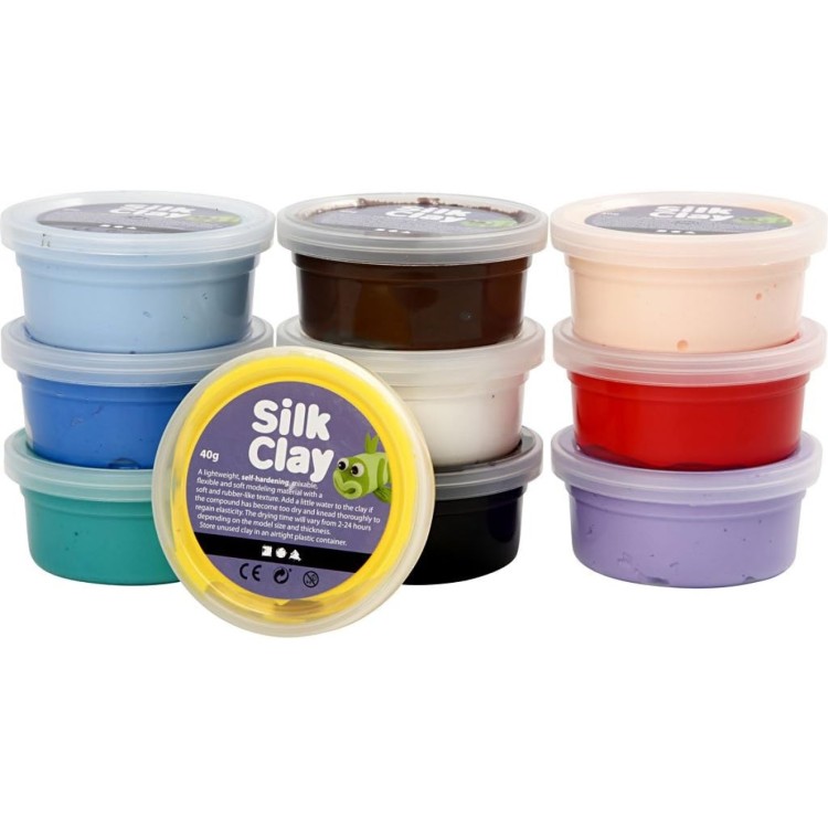 Creativ Silk Clay Basic Colours 10 x 40g Pots