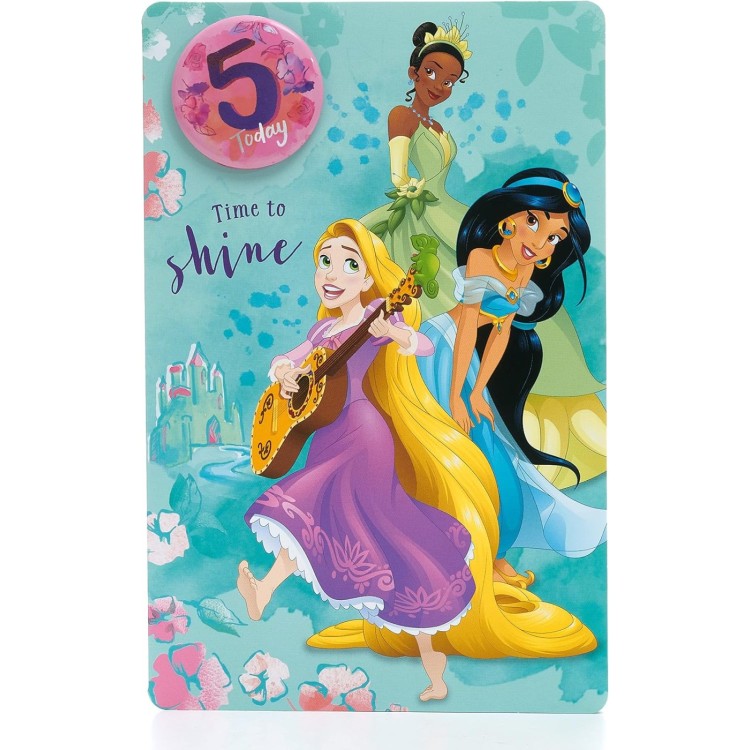 Disney Princess Age 5 Birthday Card with Card