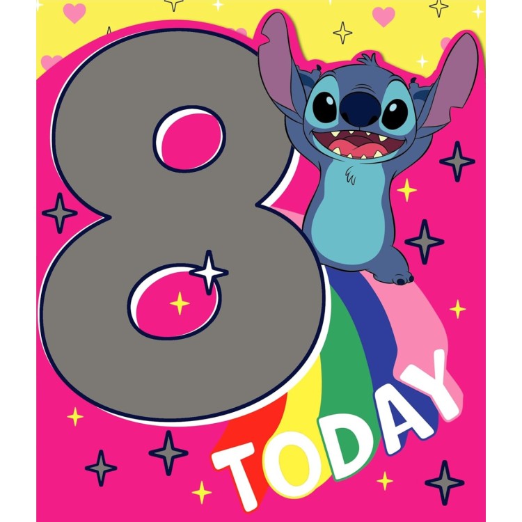 Disney Stitch Age 8 Today Birthday Card