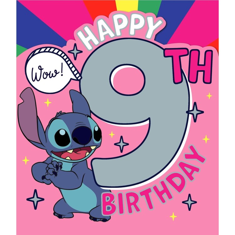 Disney Stitch Happy 9th Birthday Card