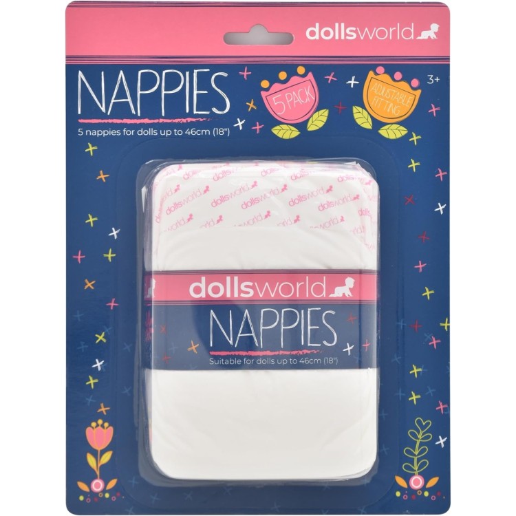 Dolls World Nappies 5 Pack