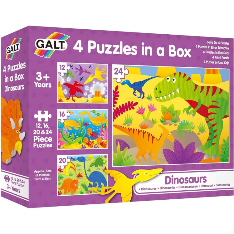 Galt 4 Puzzles in a Box - Dinosaurs