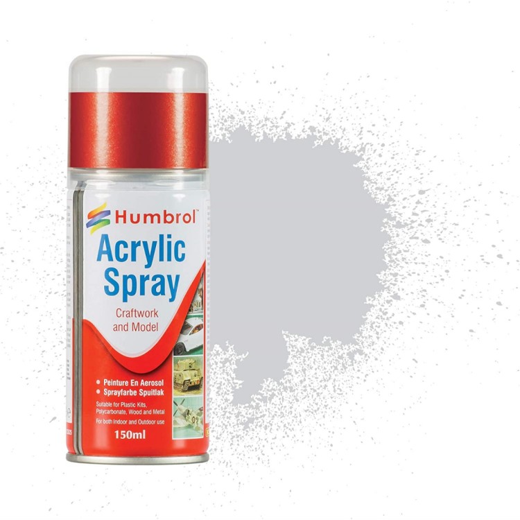 Humbrol Acrylic Spray 11 Silver Metallic 150ml