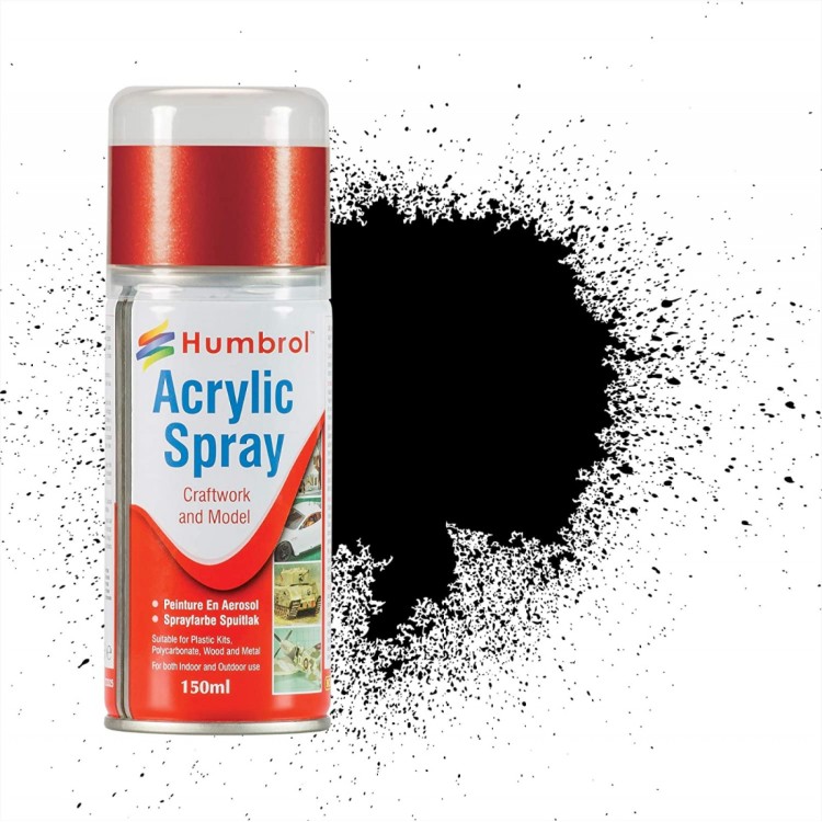 Humbrol Acrylic Spray 33 Black Matt 150ml