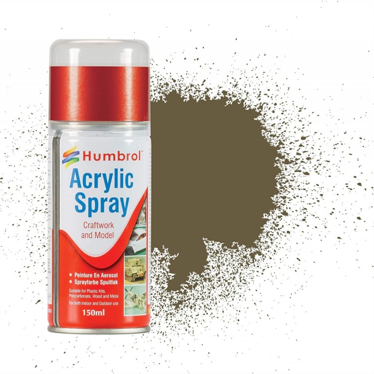 Humbrol Acrylic Spray 86 Light Olive Matt 150ml