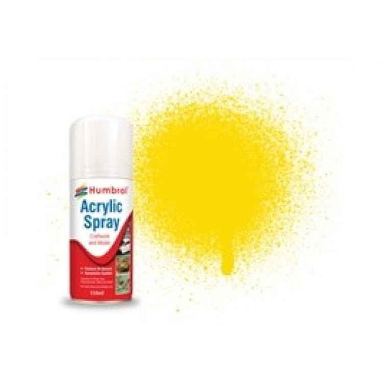 Humbrol Acrylic Spray 69 Yellow Gloss 150ml