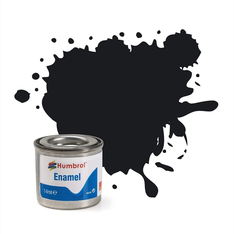 Humbrol Enamel Paint 21 Black Gloss 14ml