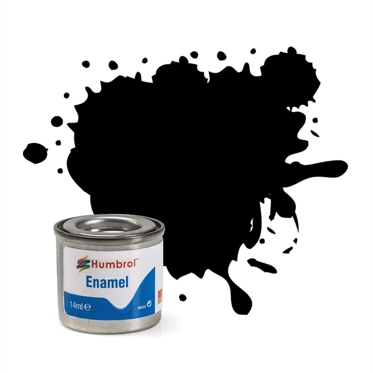 Humbrol Enamel Paint 33 Black Matt 14ml