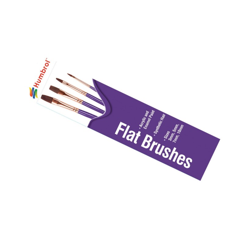 Humbrol Flat Brushes 4 Pack