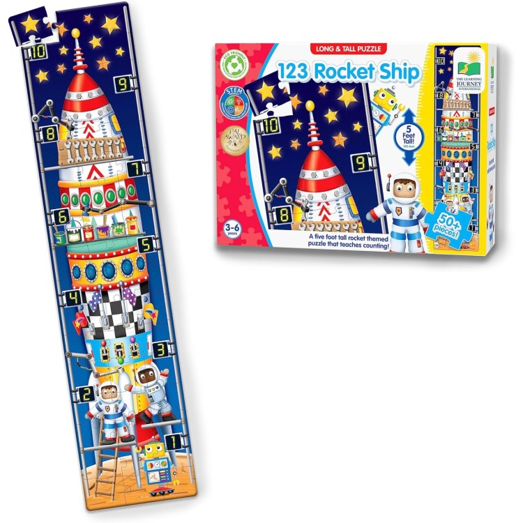 Learning Journey 123 Rocket Ship Long & Tall 50pc Puzzle