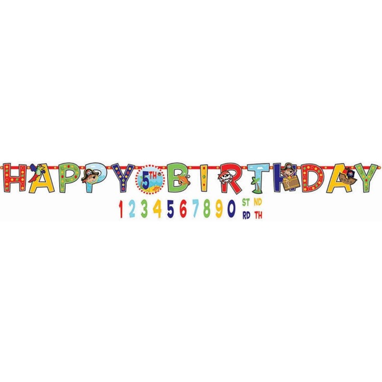 Pirate Happy Birthday Jumbo Letter Banner