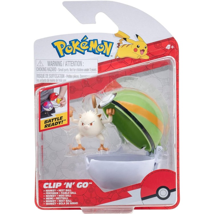 Pokemon Clip N Go Poke Ball - Mankey