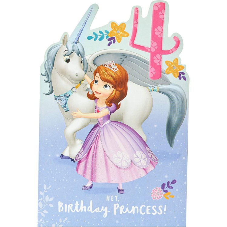 Sofia The First Age 4 Birthday Card