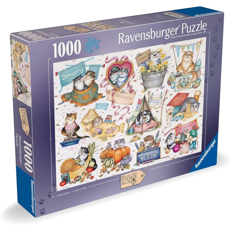 Ravensburger Crazy Cats A Cat's Year 1000pc Puzzle