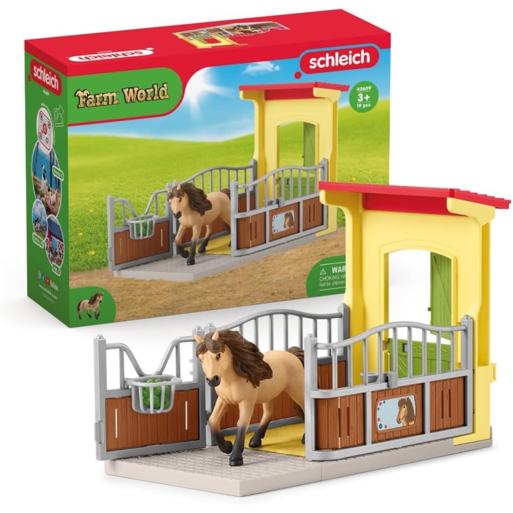 Schleich Farm World Pony Box with Iceland Pony Stallion