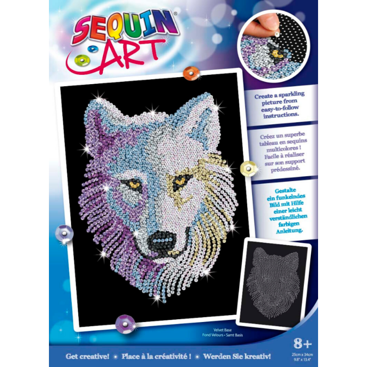 Sequin Art Blue Series Snow Wolf