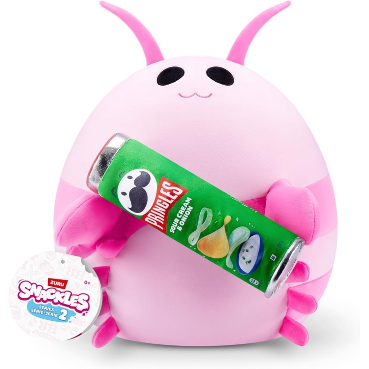 Snackles Medium Plushie - Lily Pink Shrimp with Pringles