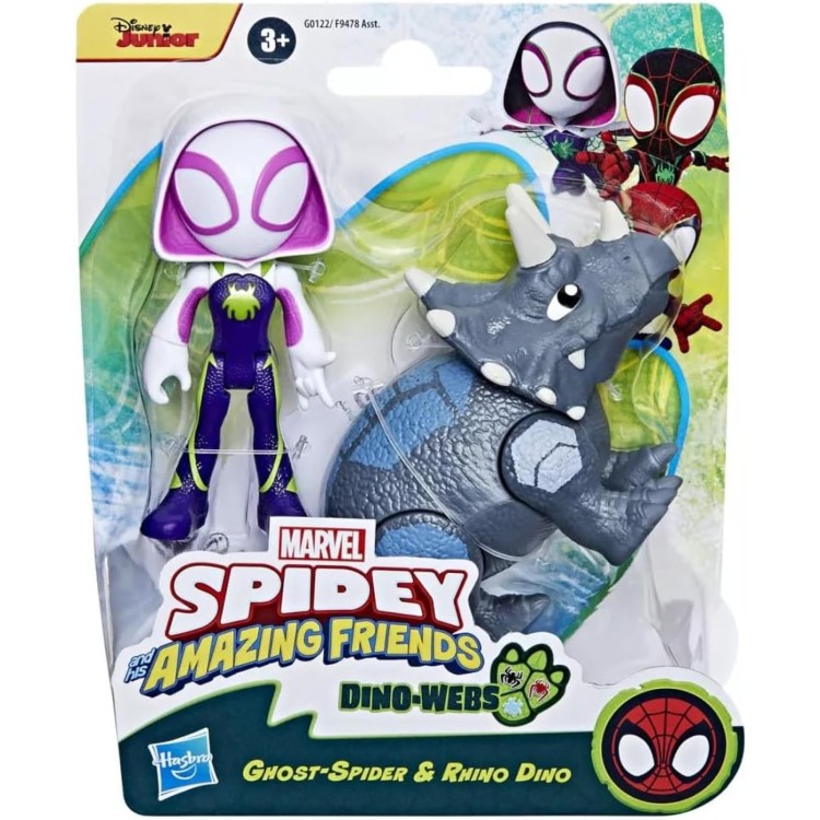 Spidey & His Amazing Friends Dino-Webs Figure - Ghost Spider & Rhino Dino