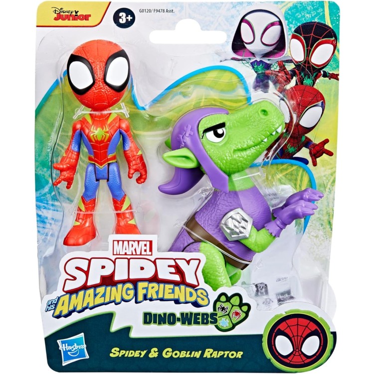 Spidey & His Amazing Friends Dino-Webs Figure - Spidey & Goblin Raptor