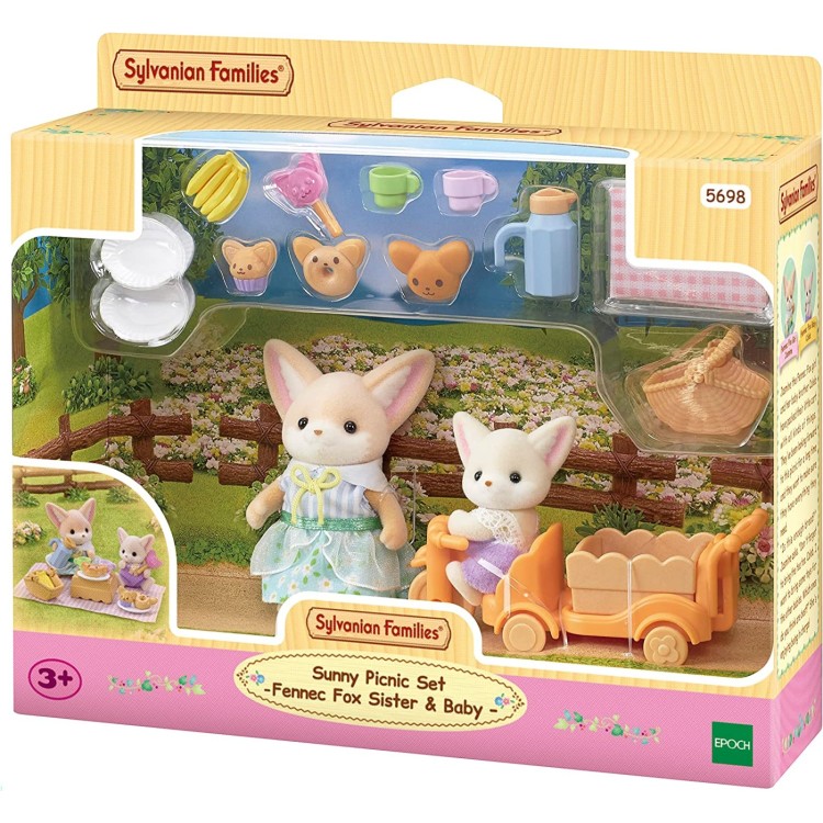 Sylvanian Families 5698 Sunny Picnic Set - Fennec Fox Sister & Baby