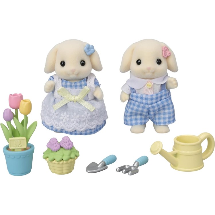 Sylvanian Families 5736 Blossom Gardening Set Flora Rabbit Sister & Brother