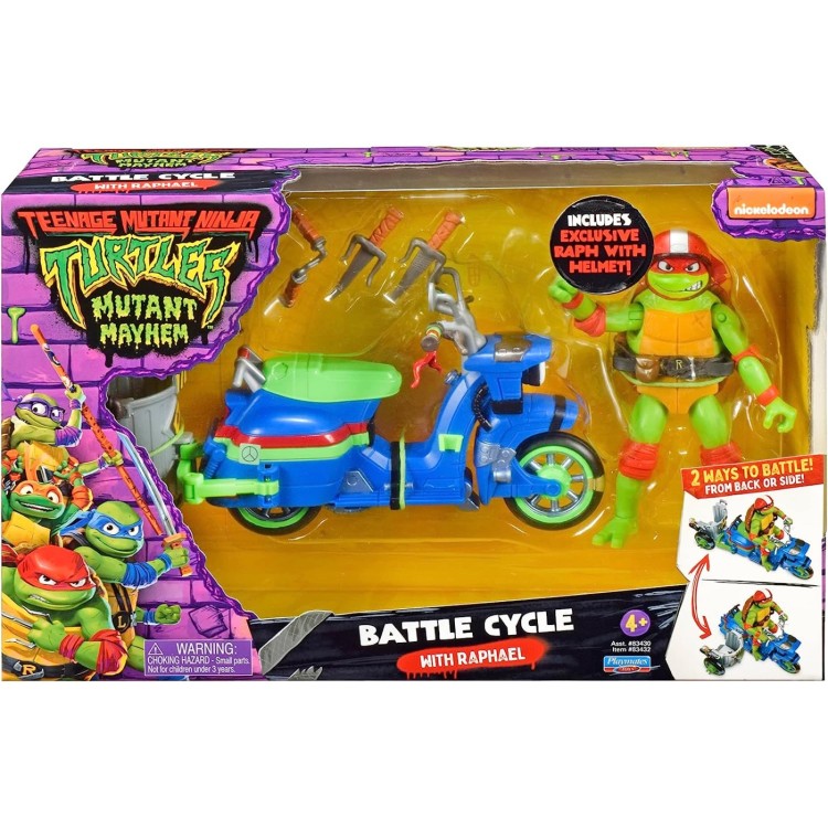 Teenage Mutant Ninja Turtles Mutant Mayhem Battle Cycle with Raphael