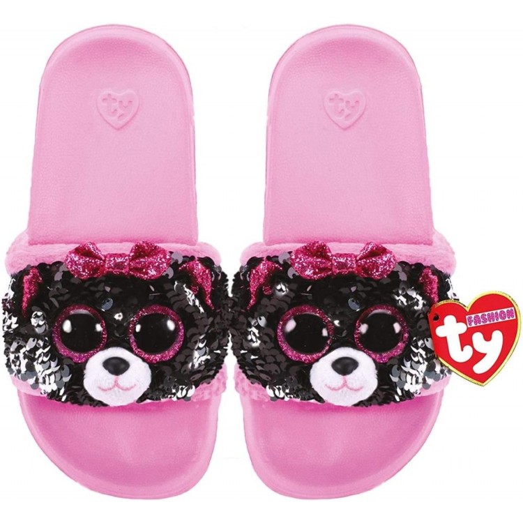 Ty Sequin Pool Sliders Kiki Cat Size L 4-6