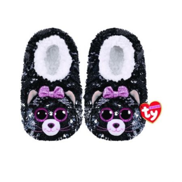 Ty Sequin Slipper Socks Kiki Cat Size Small 11-13