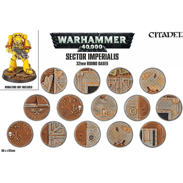 Warhammer 40000 Sector Imperialis 32mm Round Bases