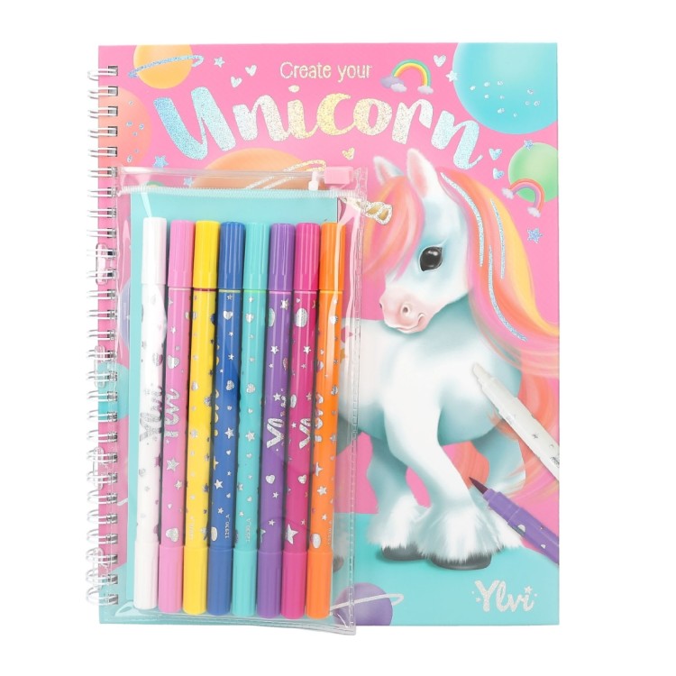 Ylvi Create Your Unicorn Colouring Book with Pen Set